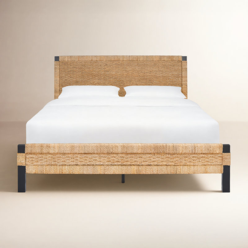 Natalie Low Profile Woven Banana Stem Standard Bed, Queen