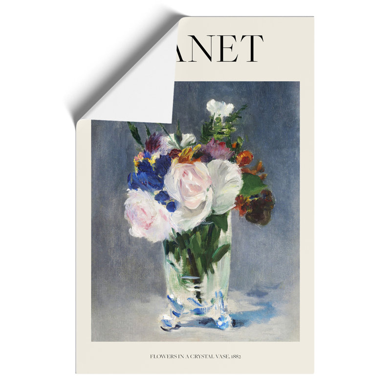 Flowers in a Crystal Vase Print by Edouard Manet - Frameless Print, 59cm H x 42cm W x 0.1cm D