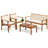 Kovach 4 Pieces Outdoor Acacia Wood Conversation Sets with Cushions,Patio Furniture Sets for Garden, Backyard, Poolside