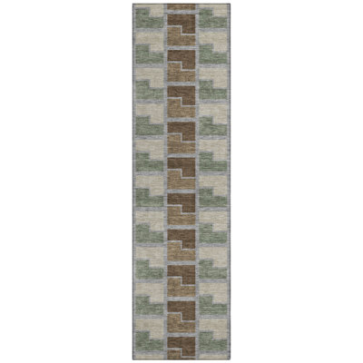 Machine Washable Indoor/Outdoor Lockway ACN2417 Geometric Rug