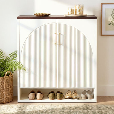 24 Pair Shoe Storage Cabinet with Adjustable Shelves