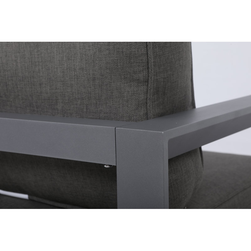 Canapé de patio avec coussins Abygayle, Gris anthracite