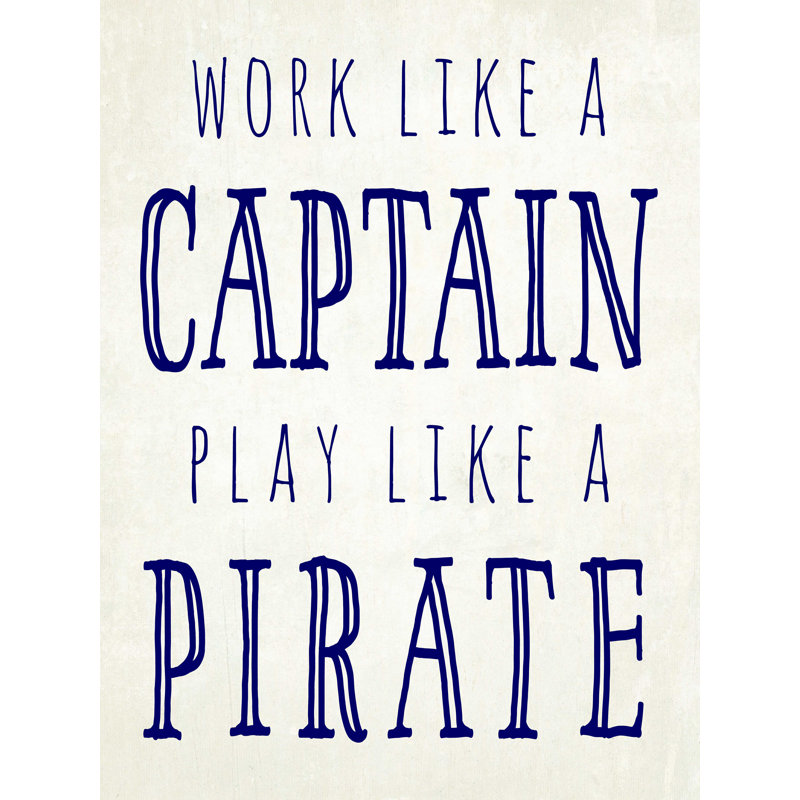 «Play Like A Pirate», reproduction sur toile tendue, H 40 po x l 30 po
