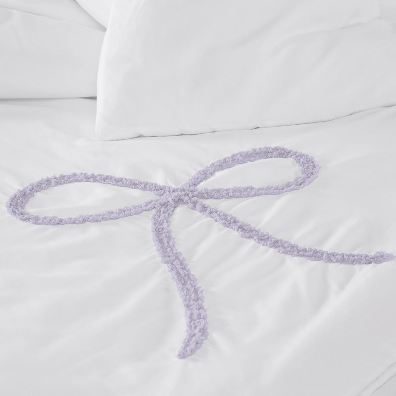 Ensemble d'édredon à nœuds texturés Vraiment doux, Lavender Geometric, Twin Comforter + 1 Standard Sham
