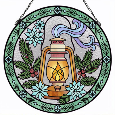 Panneau de vitrail en verre coloré, 7,8 heures