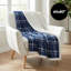 Jeté en molleton surdimensionné 60 x 80 Americanflat - envers réversible en sherpa - Confort moelleux ultra doux - Chaleur douillette pour un canapé ou un lit - Bleu-125472508