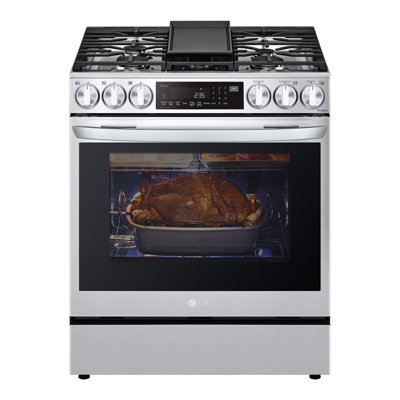 LG Smart Wi-Fi Enabled ProBake Convection® InstaView® Gas Slide-In Range with Air Fry, 6.3 cu. ft.