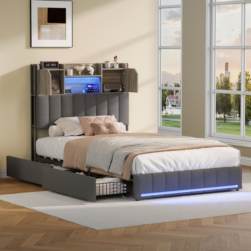 Upholstered Bed, European Single (90 x 200 cm)