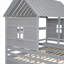 Storage Platform Bed, Solid Wood Soft Grey, Two Side-by-Side Twin Sizes for Boy and Girl Shared Bedroom, Includes Two Under-Bed Drawers