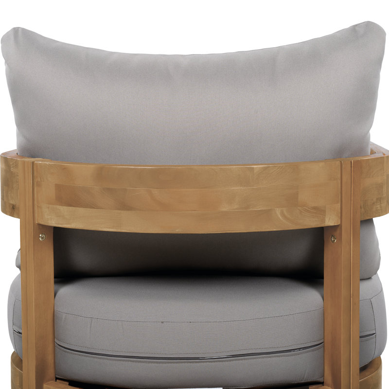 Chaise de patio avec coussins hydrofuges Lorene , Gris