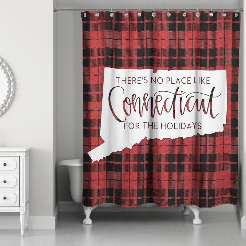 Il n’y a pas de place comme connecticut pour le rideau de douche simple des fêtes Brianne