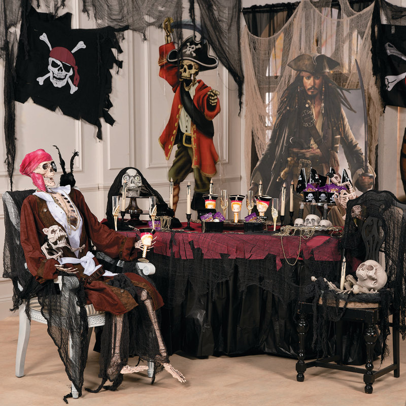 Life-Size Posable Skeleton Halloween Decoration in Plastic