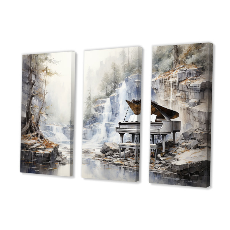 Piano clavier Cascade II - ensemble d'art mural piano, H 40 po x l 60 po x P 1 po