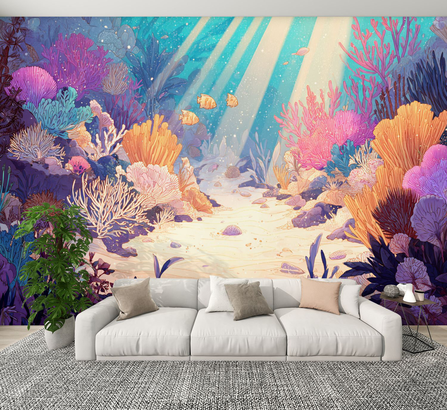 Red Barrel Studio® Coastal Peel and Stick Wallpaper Coral Reefs Soft ...