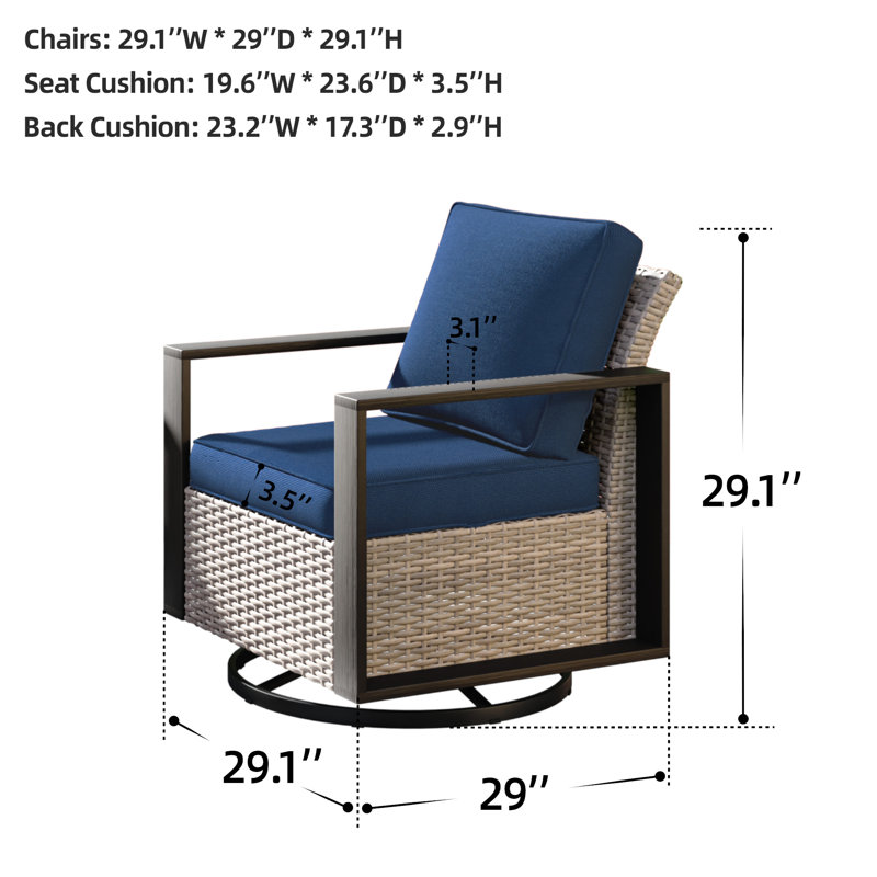 Ensemble de 2 chaises longues Blanaid, Bleu