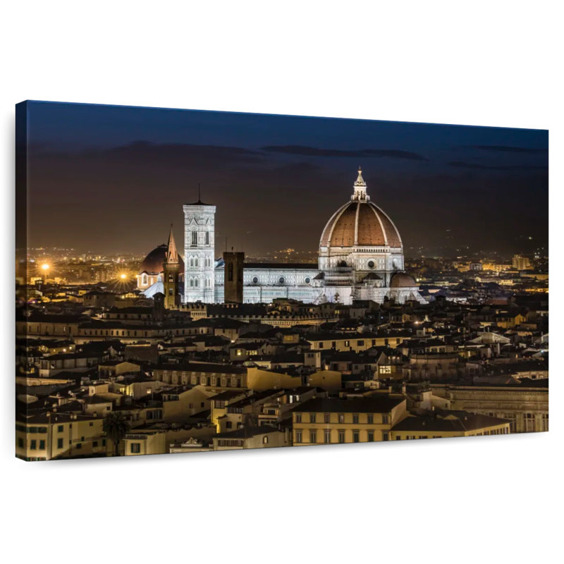 Adella, le dôme étonnant à Florence après la tombée de la nuit, H 30 po x l 45 po