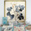 Feuilles de granit minimalistes sur toile
