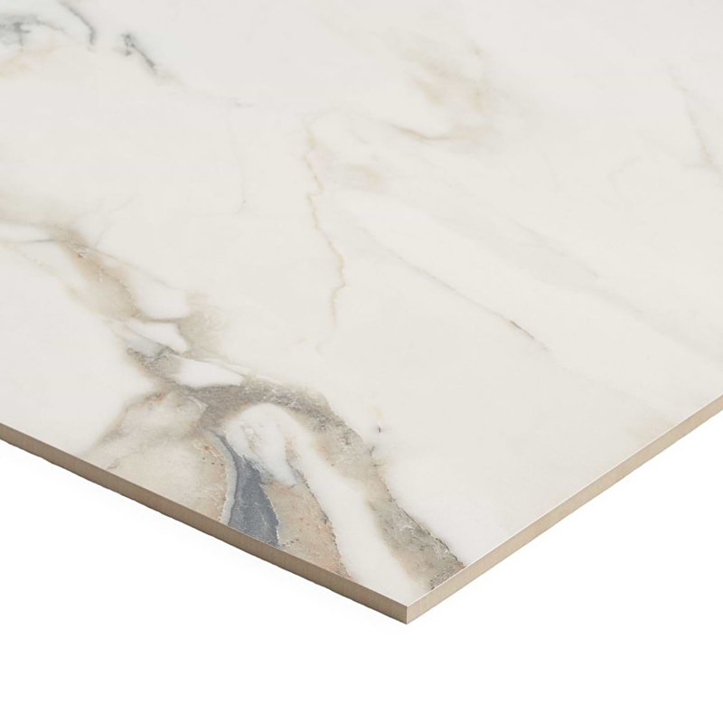 DreamStone 24x48 Polished Marble Look Porcelain Tile, Calacatta Rustico Polished