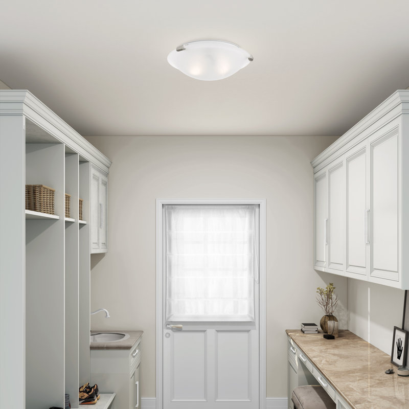 Rabideau Glass Flush Mount, 3.75" H x 12.25" W x 12.25" D, Brushed Nickel