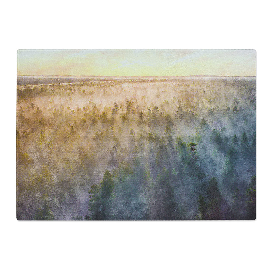 Tempered Glass Fog over the Forest Chopping Board