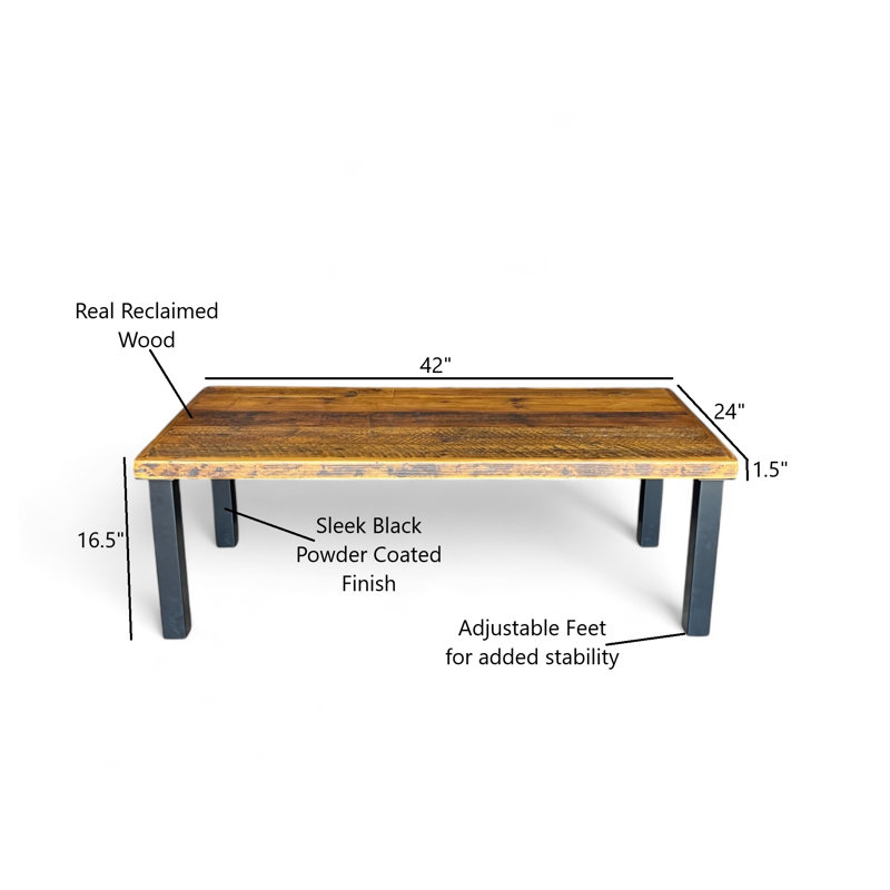 The Reclaimed Roots Coffee Table, 16.5" H x 24" L x 42" W, Brown