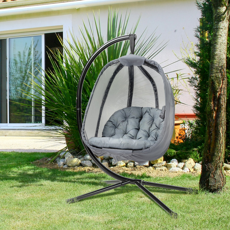 Solvey Swing Chair with Stand, Grey