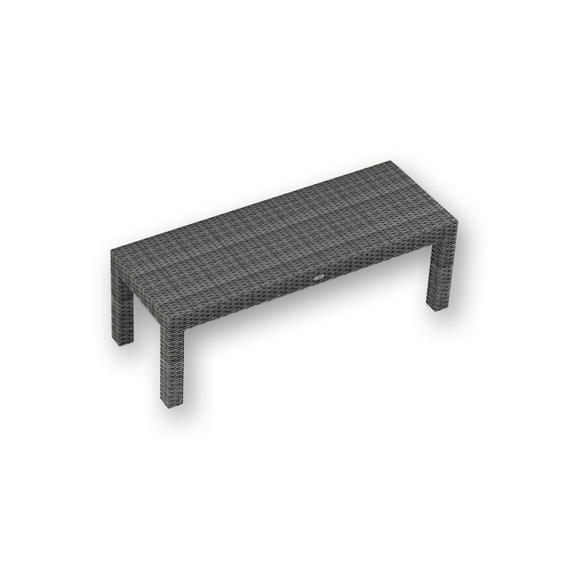 Banc de pique-nique en osier Suffern, Cast Lagoon Sunbrella® tissé uni