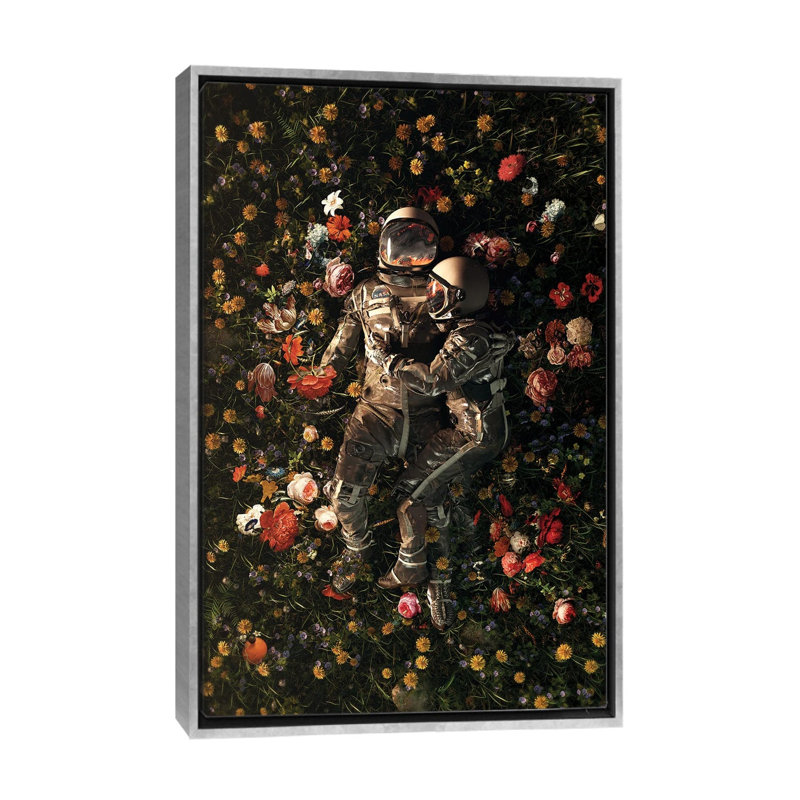 «Garden Delights II» par Nicebleed - impression sans cadre, H 48 po x l 32 po x P 1,5 po, Toile argentée avec cadre flottant