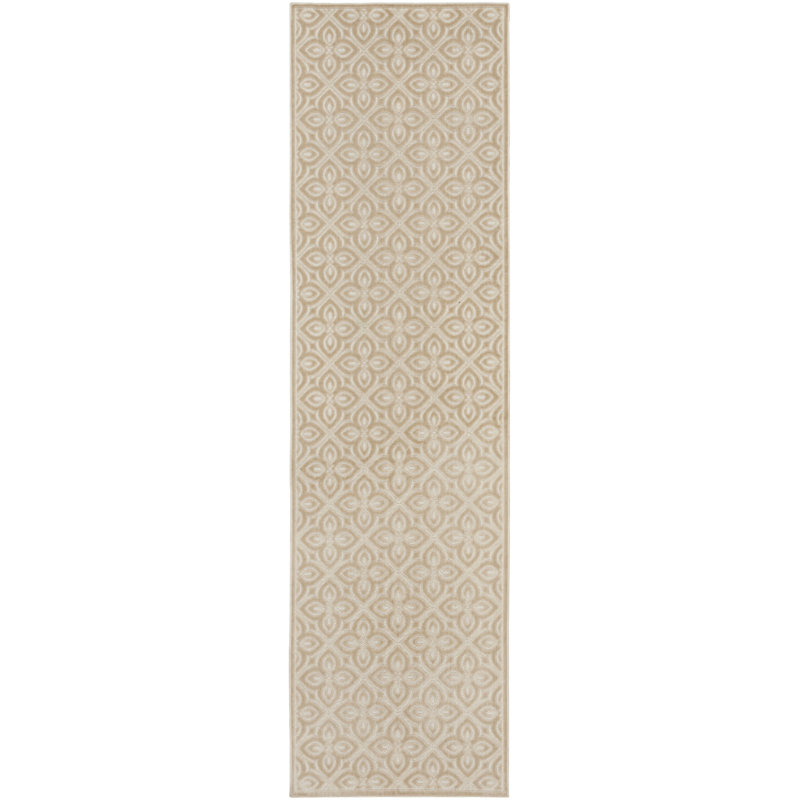 Nourison Washable Charm 2' x 6' Beige Ivory Contemporary Indoor Rug, Runner 2' x 6'