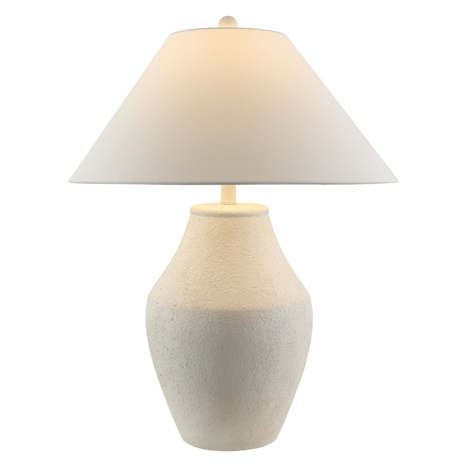 Batavia Ceramic Table Lamp, White, White