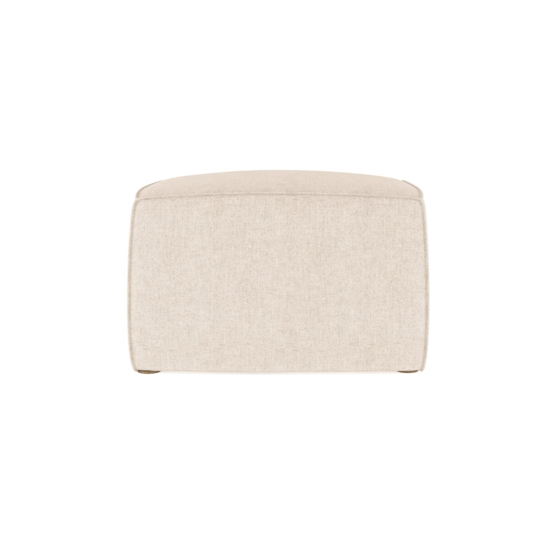 Varick Cube Ottoman, Plush Velvet Oyster, Weathered