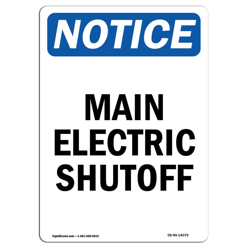 Main Electric Shutoff Sign