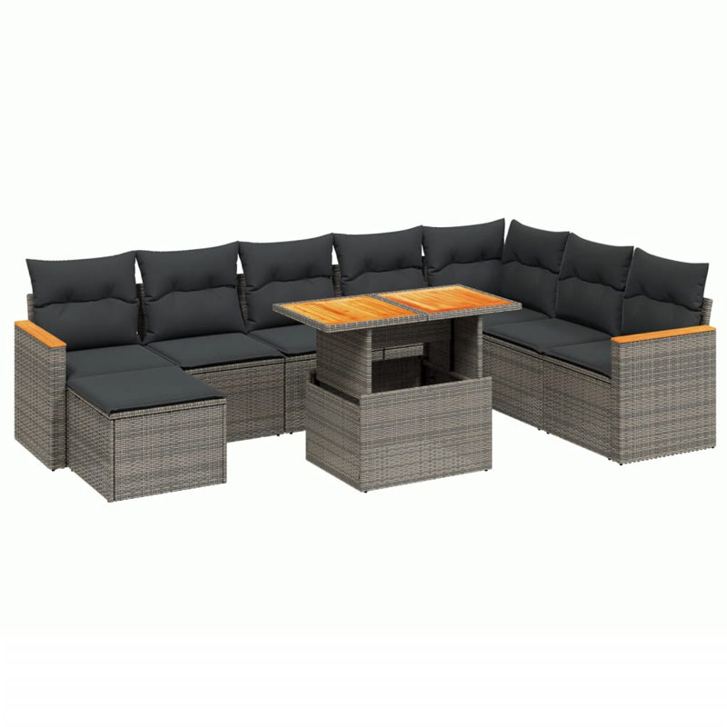 Ensemble de canapé de jardin en rotin PE Vidaxl