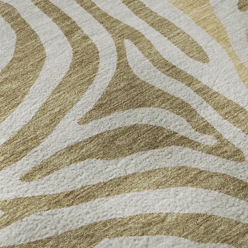 Tapis à imprimé animal de qualité supérieure lavable à la machine Villers, Walnut, 9 pi x 12 pi