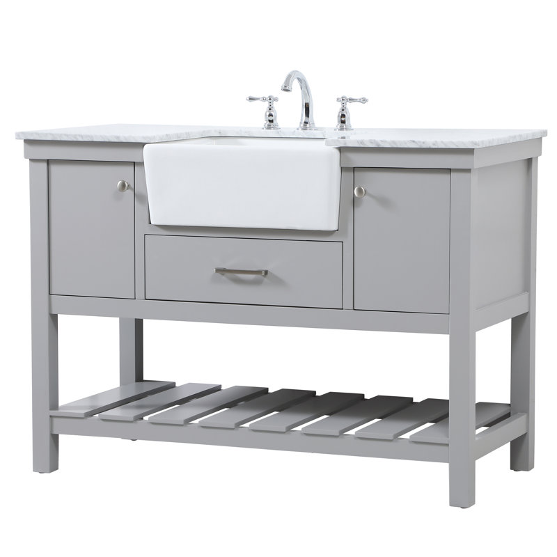 Ensemble de meuble-lavabo simple 48 po Pelaghia, Gris