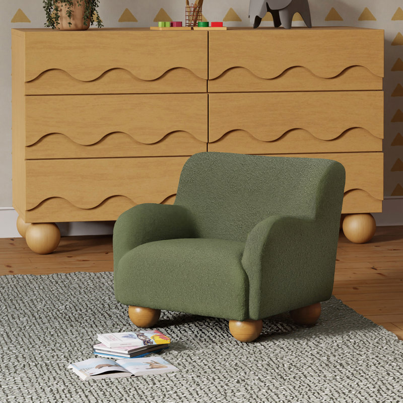 Chaise pour enfant Swoop, Performance Olive Boucle