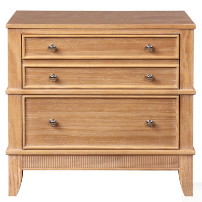 3-Drawer Farmhouse Style Fully Assembled Wood Nightstand SideTable for Living Room, Bedroom