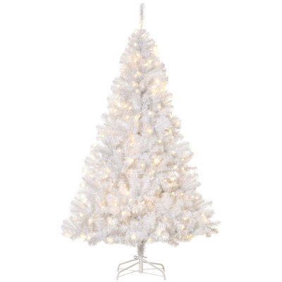 6Ft Tall Prelit Christmas Tree Douglas Fir Artificial Christmas Tree With Realistic Branches, 250 Warm White LED Lights And 1000 Tips