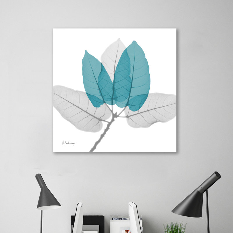 FicusBurkey Teal - Wrapped Canvas Print, 30 cm H x 30 cm W