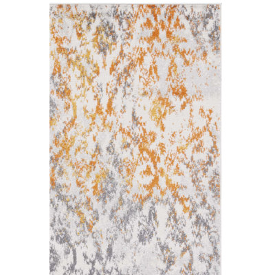 Tapis gris / orange Christa