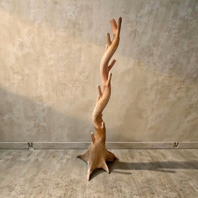 Solid Mahogany Wood Freestanding Coat Rack