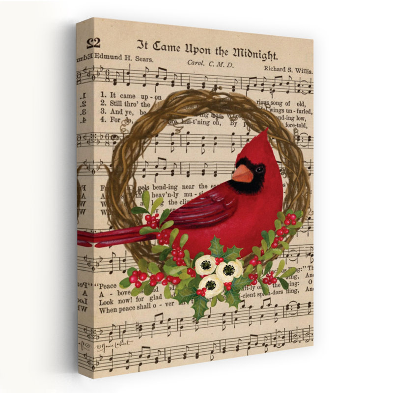 Cardinal Carols Wreath, art contemporain de fleurs d'hiver, H 36 po x l 24 po