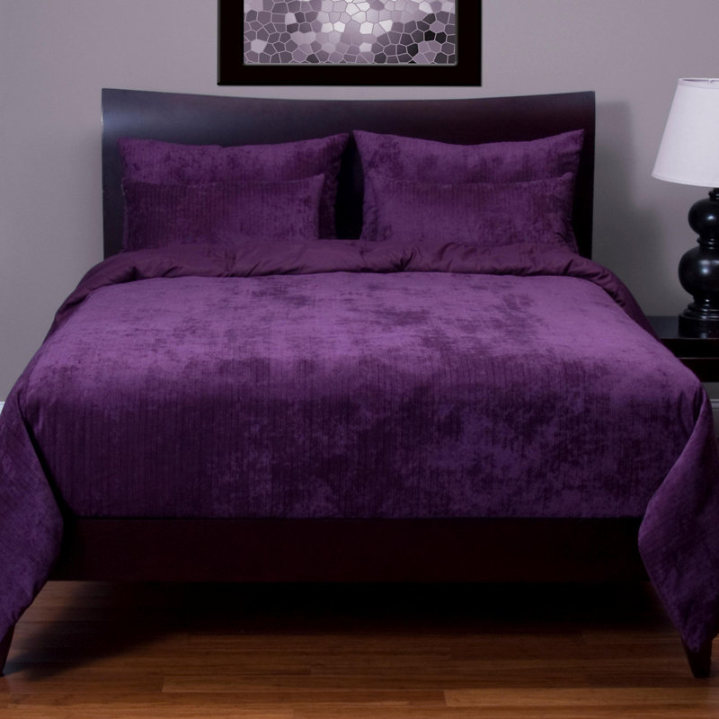 Plum Twin Eco-Friendly Polyester Duvet Cover Set