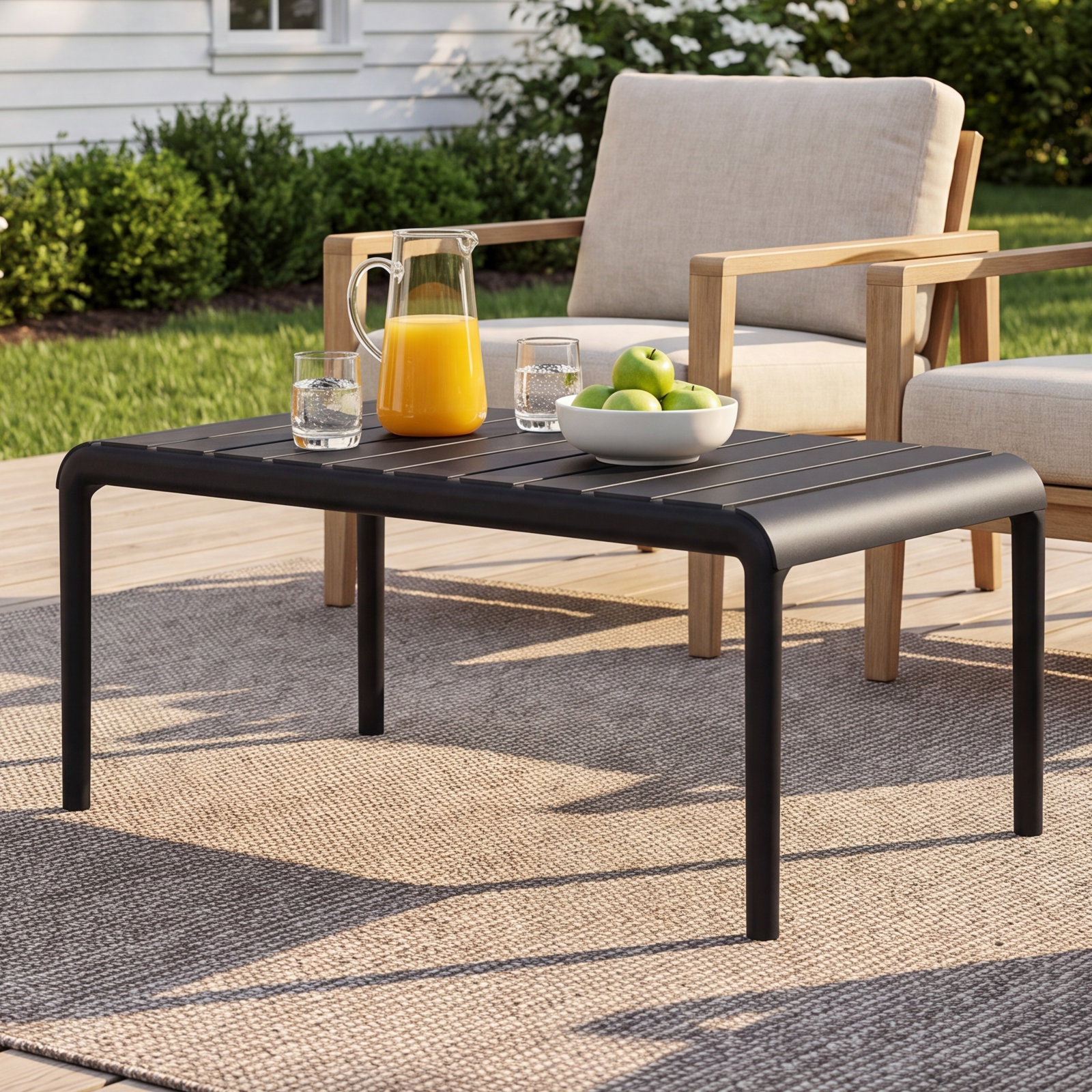 Ruta 35" Patio Table, Black