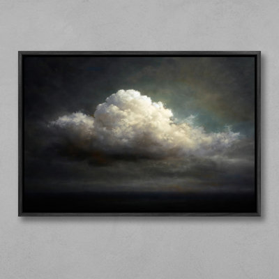 Dramatic Luminous Cloud Floating in Dark Sky Framed Print Wall Art