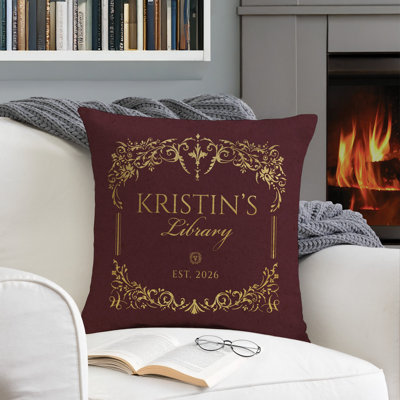 Coussin décoratif de lecture de 17 po My Library