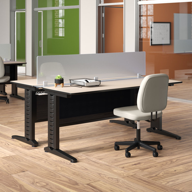 Fusion 2 Person Bench Workstation with Privacy Panel