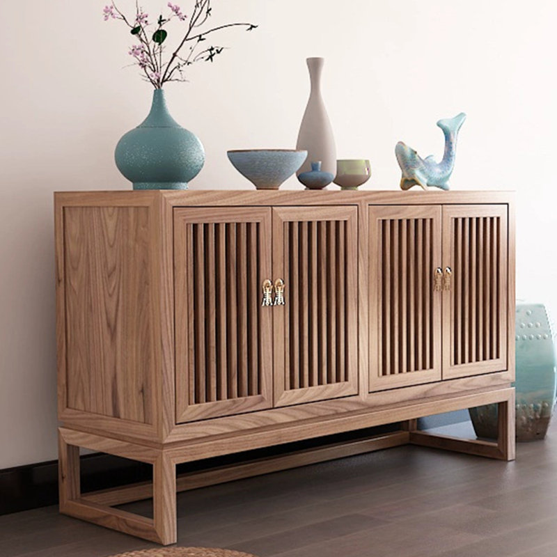 Modern Burlywood Solid Wood Sideboard