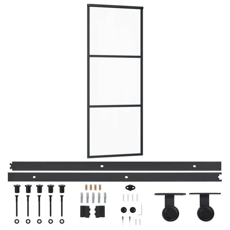 Merser Sliding Door with Hardware Set, 205cm H x 76cm W x 2cm D