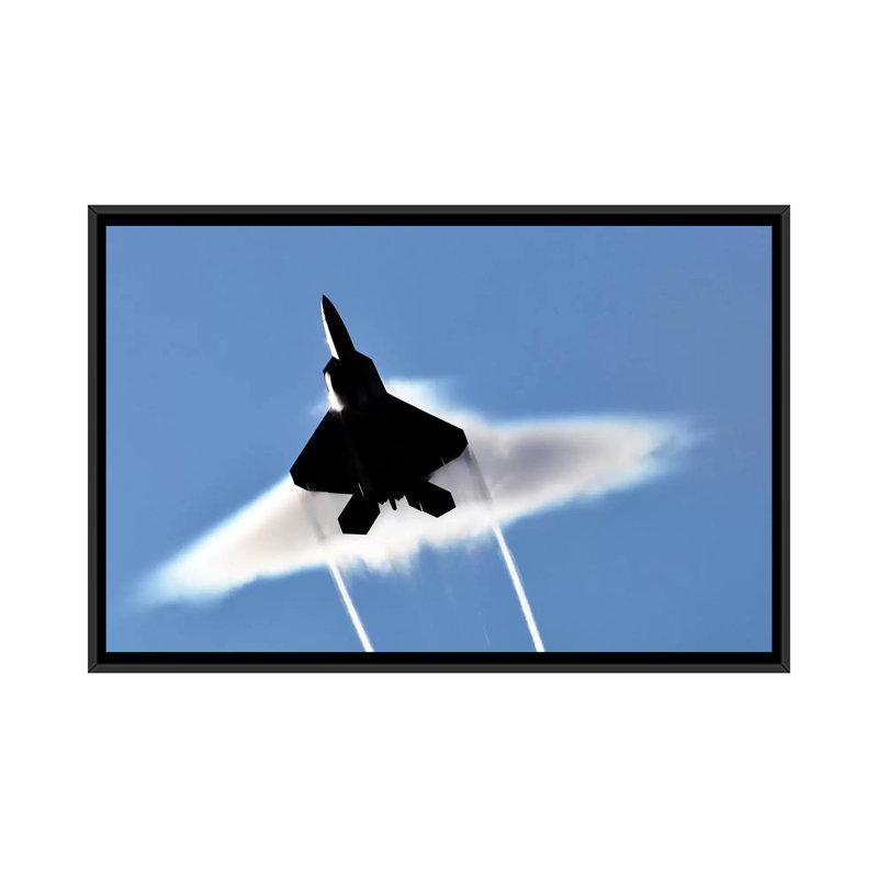" A US Air Force F-22 Raptor Aircraft Executing A Supersonic Flyby " by Stocktrek Images, 18" H x 26" W x 1.5" D, No Mat